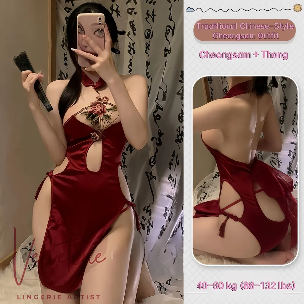 High-Slit Cheongsam Set — detail 3