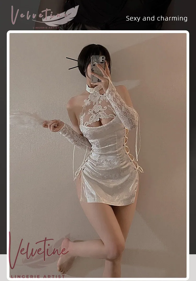 Velvet Cheongsam Chemise — detail 1