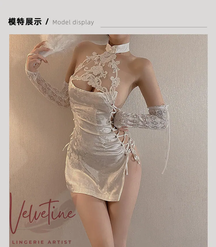 Velvet Cheongsam Chemise — detail 4